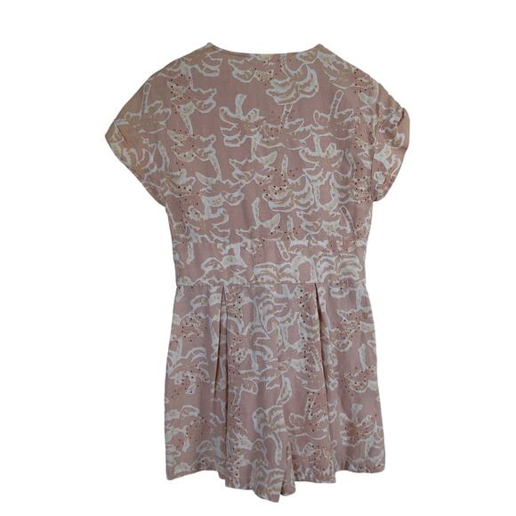 ZARA pink Eyelet Embroidered Babydoll Romper Size S - Picture 4 of 5